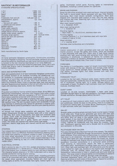 Nauticat 39 Specification Brochure