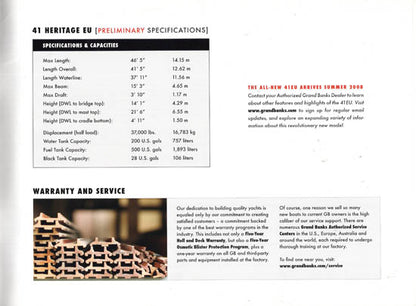 Grand Banks 41 Europa Preliminary Brochure