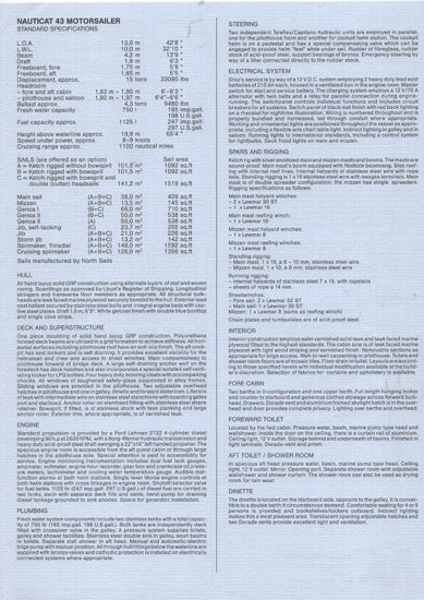 Nauticat 43 Specification Brochure