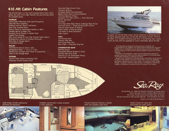 Sea Ray 410 Aft Cabin Brochure