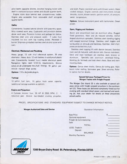 Morgan 33 Out Island Brochure