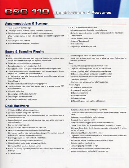 C&C 110 Specification Brochure - 2006