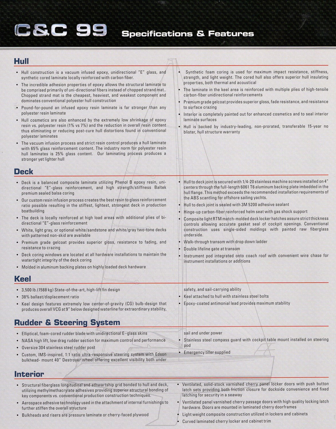 C&C 99 Specification Brochure - 2008