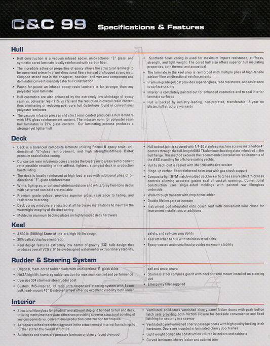 C&C 99 Specification Brochure - 2008