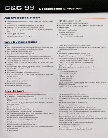 C&C 99 Specification Brochure - 2008