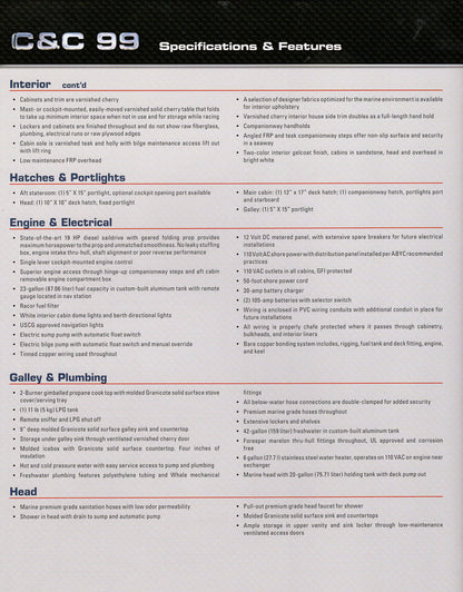 C&C 99 Specification Brochure - 2008