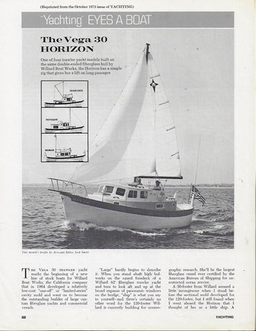 Willard Vega 30 Yachting Magazine Brochure