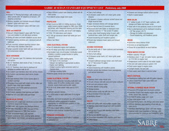 Sabreline 40 Sedan Preliminary Brochure