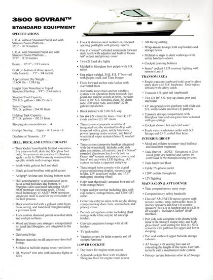 Tiara 3500 Sovran Specification Brochure
