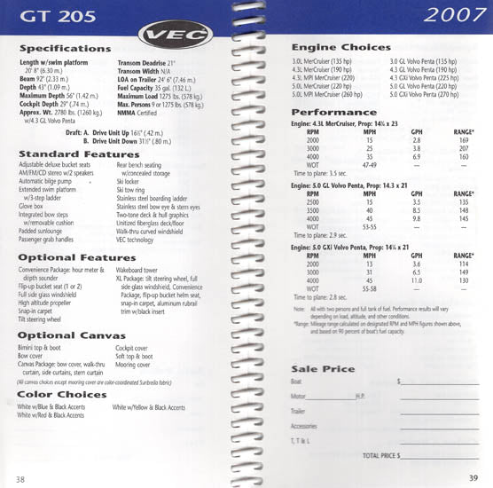 Glastron 2007 Salesman Fact Book