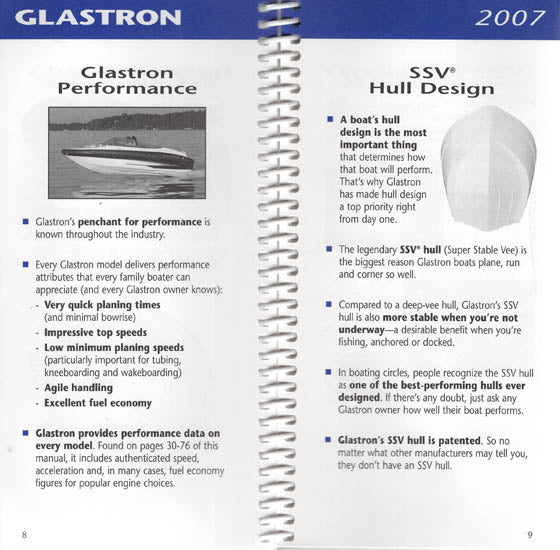 Glastron 2007 Salesman Fact Book