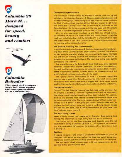 Columbia 29 Mark II Brochure Package