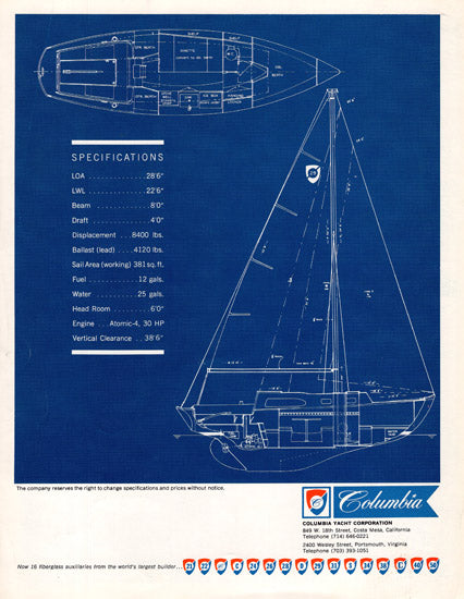 Columbia 29 Mark II Brochure Package