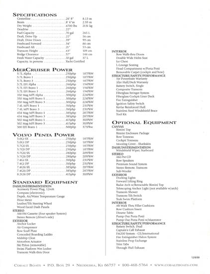Cobalt 262 Brochure