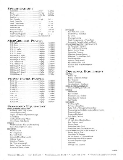 Cobalt 262 Brochure