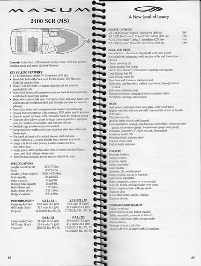 Maxum 1999 Sales Handbook