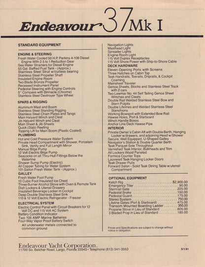 Endeavour 37 Brochure