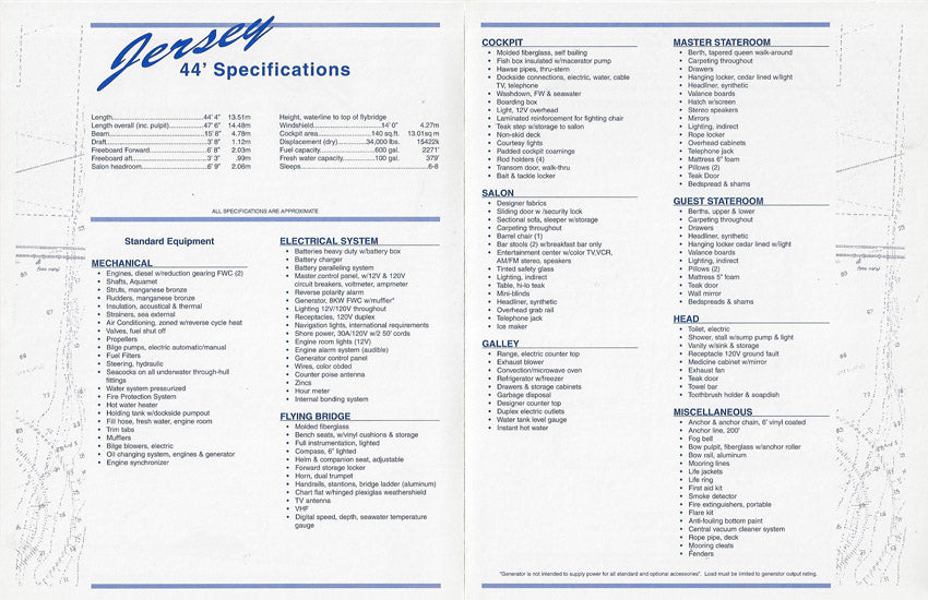 Jersey 44 Convertible Specification  Brochure