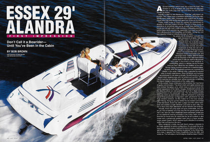 Essex 29 Alandra Hotboat Magazine Reprint Brochure