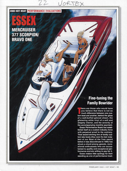 Essex 22 Vortex Hotboat Magazine Reprint Brochure