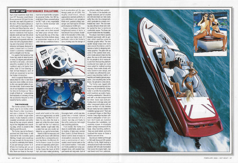 Essex 22 Vortex Hotboat Magazine Reprint Brochure