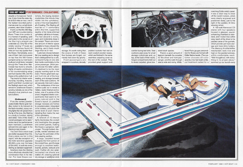 Essex 21 Sterling Hotboat Magazine Reprint Brochure