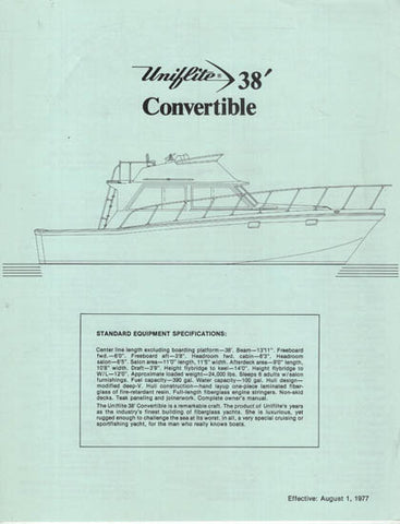Uniflite 38 Convertible Specification Brochure
