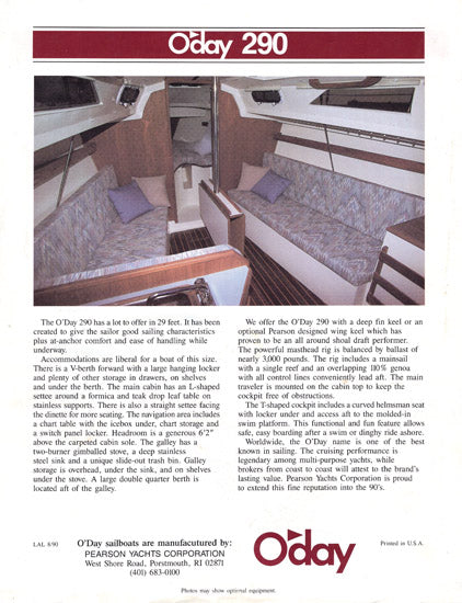 O'Day 290 Brochure