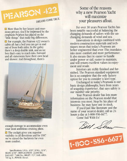 Pearson 1987 Brochure