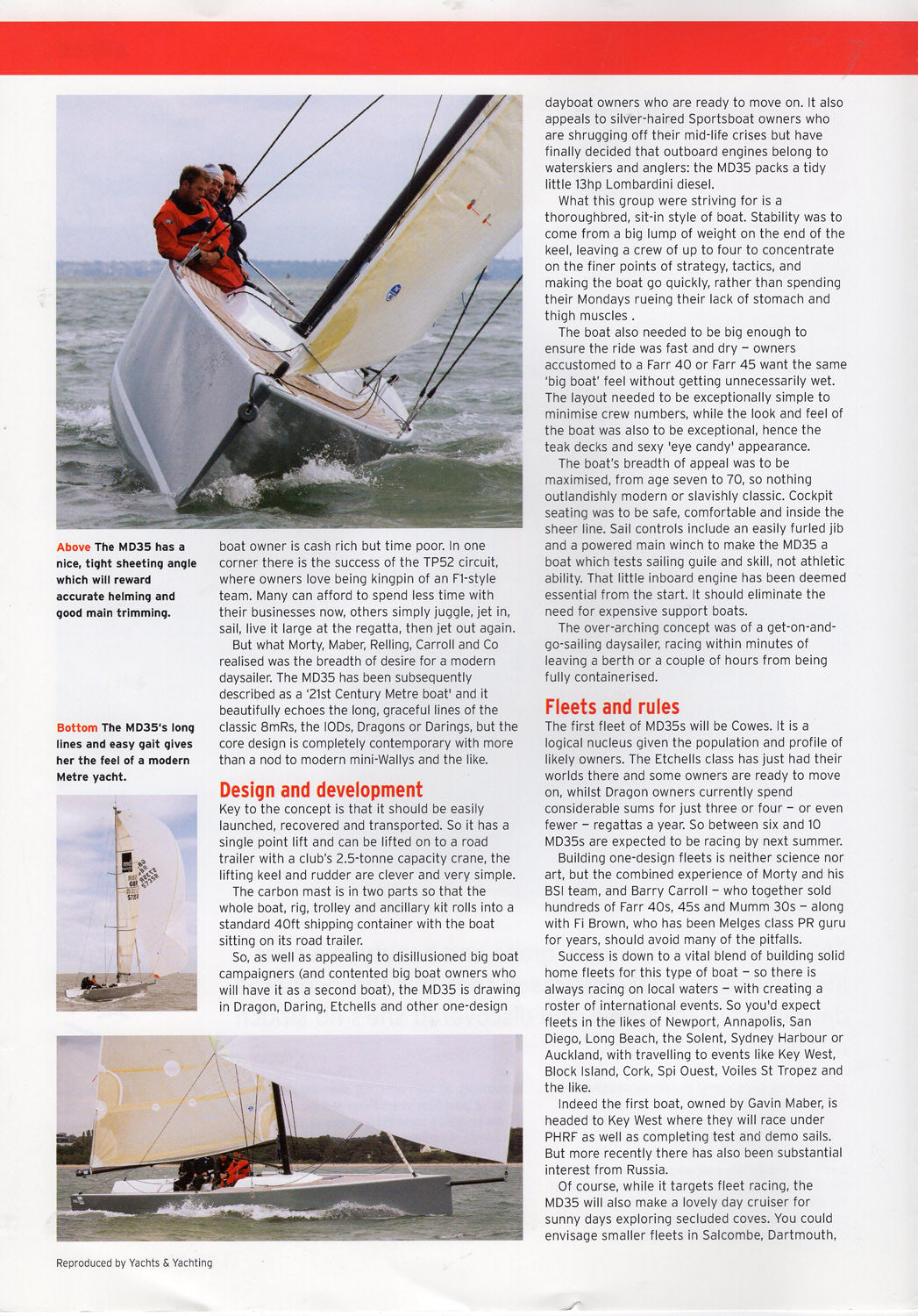 MD 35 Yachts & Yachting Magazine Reprint Brochure