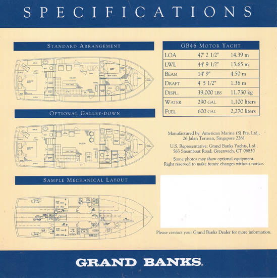 Grand Banks 46 Motor Yacht Brochure