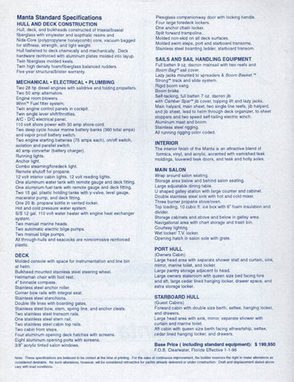 Manta 40 Brochure