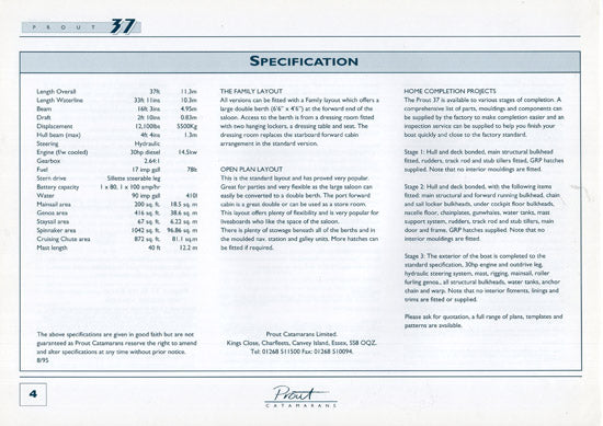 Prout 37 Specification Brochure
