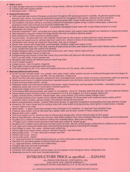 Island Packet 380 Specification Brochure