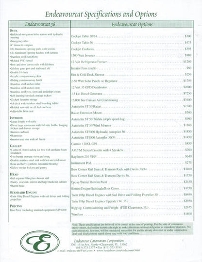 Endeavour Catamaran Brochure