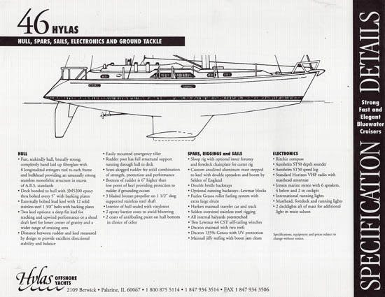 Hylas 46 Specification Brochure