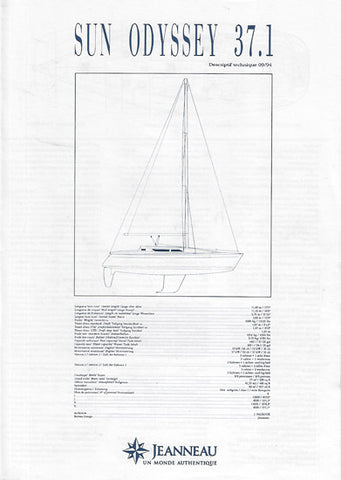 Jeanneau Sun Odyssey 37.1 Specification Brochure