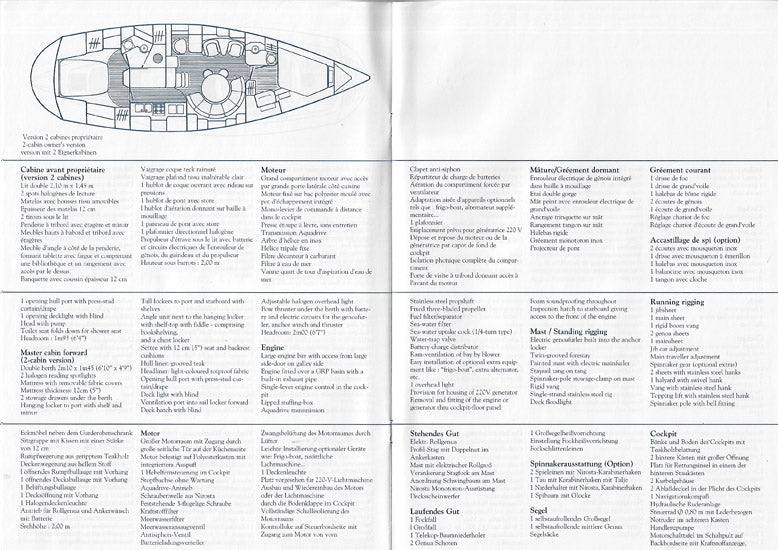 Jeanneau Sun Odyssey 47 Cockpit Central Specification Brochure