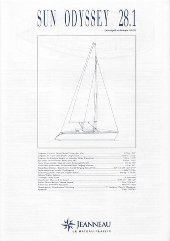 Jeanneau Sun Odyssey 28.1 Specification Brochure