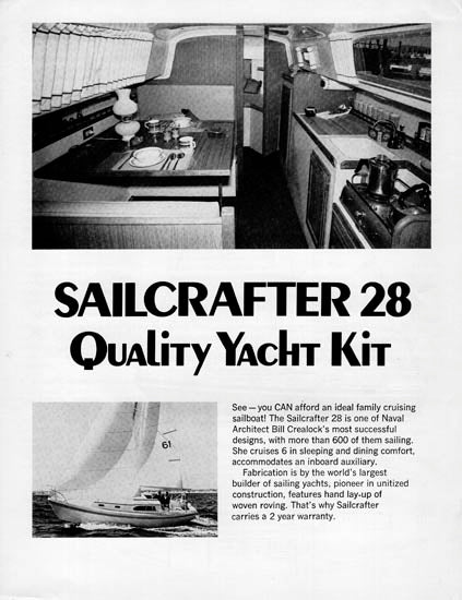 Columbia Sailcrafter 28 Brochure / Price List