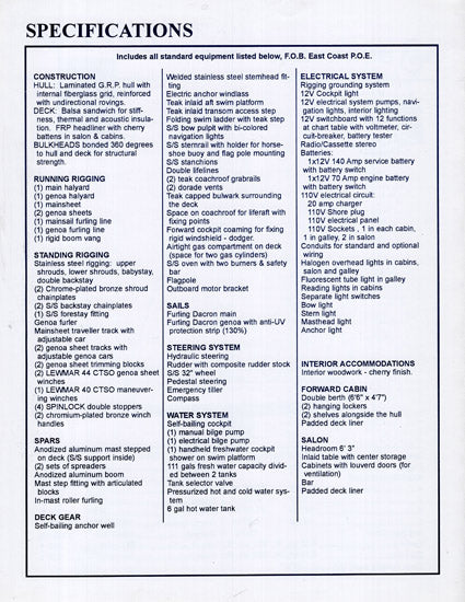 Beneteau Oceanis 36 Center Cockpit Specification Brochure