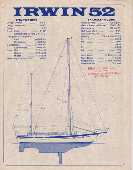 Irwin 52 Specfication Brochure