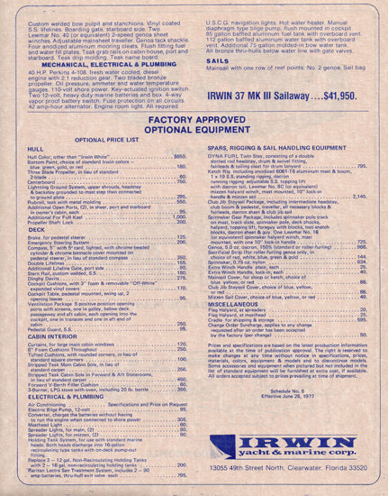Irwin 37 Mark III Brochure