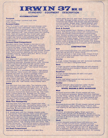 Irwin 37 Mark III Brochure