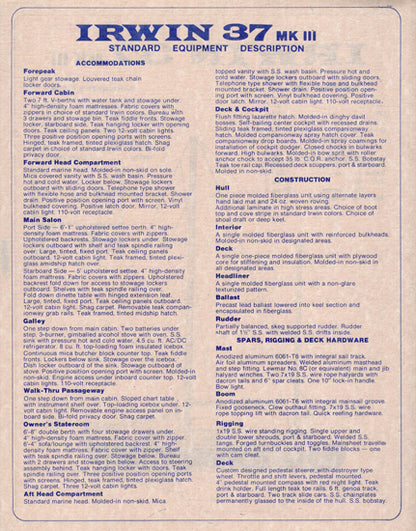 Irwin 37 Mark III Brochure