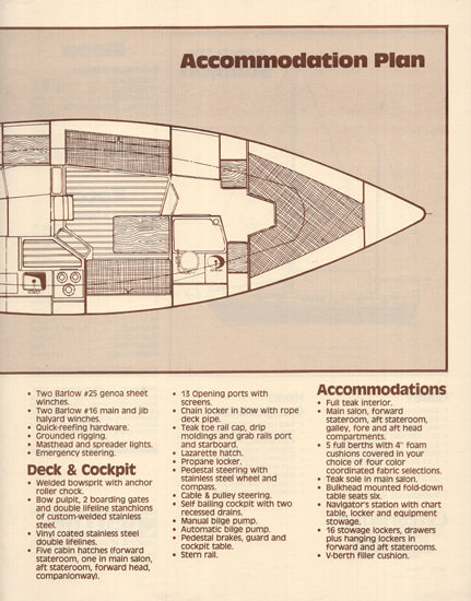 Irwin 37 Mark V Specification Brochure