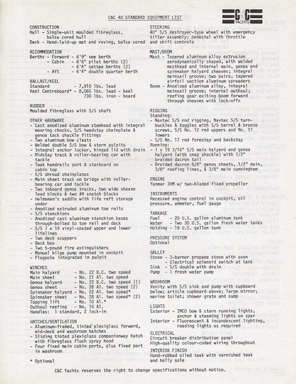C&C 40 Brochure