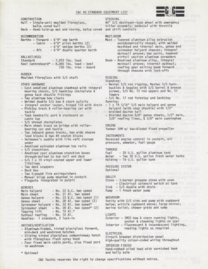 C&C 40 Brochure