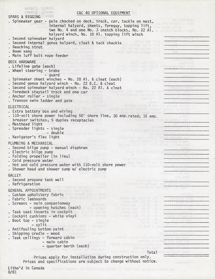 C&C 40 Brochure