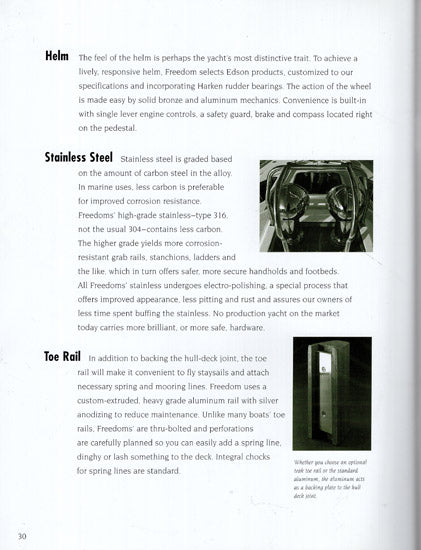 Freedom Yachts Sailboat Construction Brochure